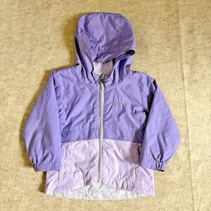 Columbia Windbreaker Toddler Girls 2T Purple Hooded Full Zip Lined Spring